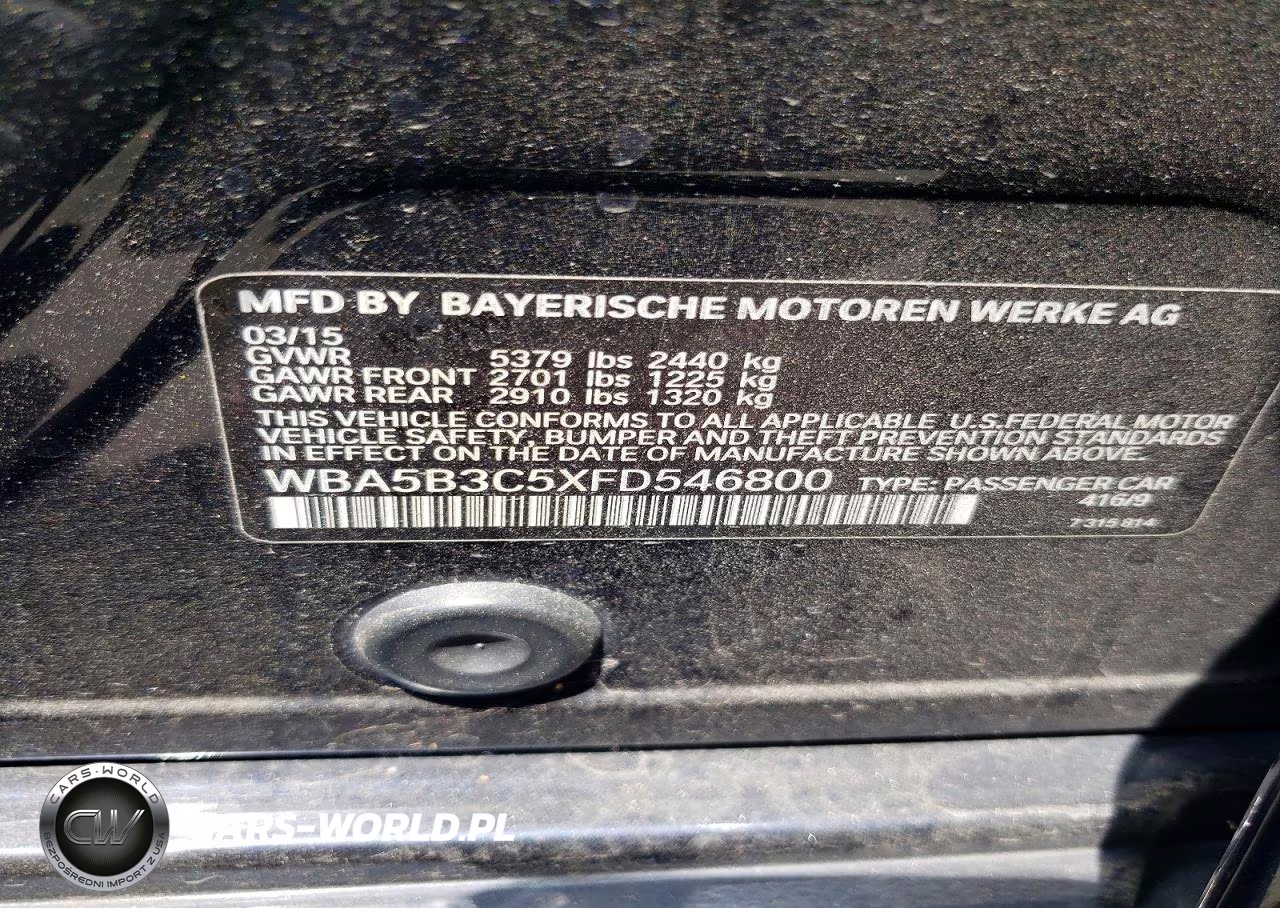 2015 BMW 535 Xi VIN:WBA5B3C5XFD546800 - 12