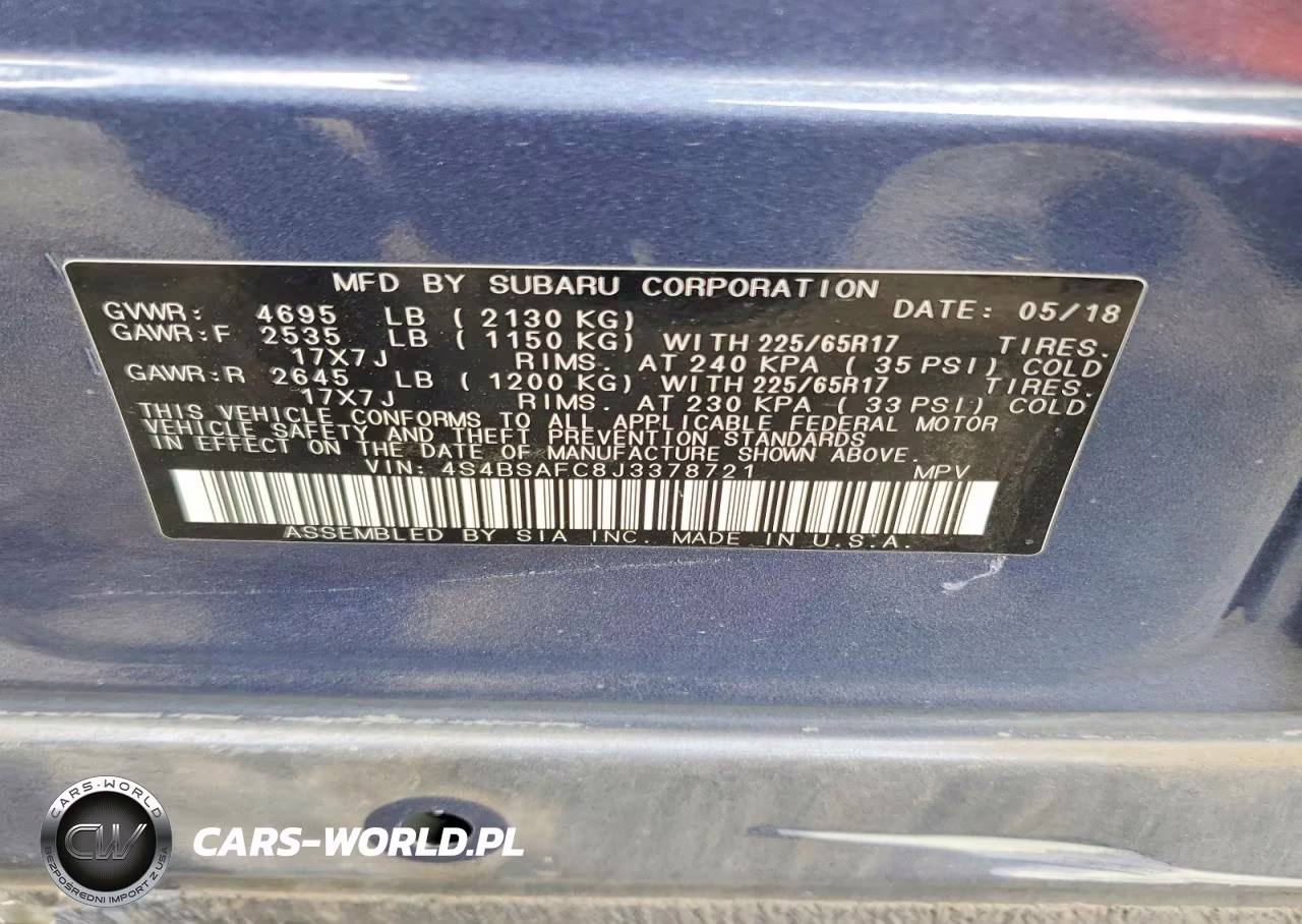 2018 Subaru Outback 2.5I Premium VIN:4S4BSAFC8J3378721 - 13