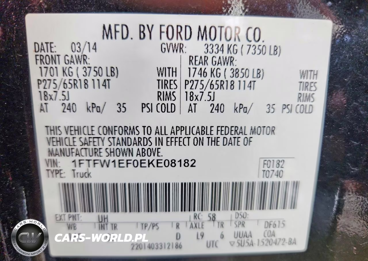 2014 Ford F150 Supercrew VIN:1FTFW1EF0EKE08182 - 12
