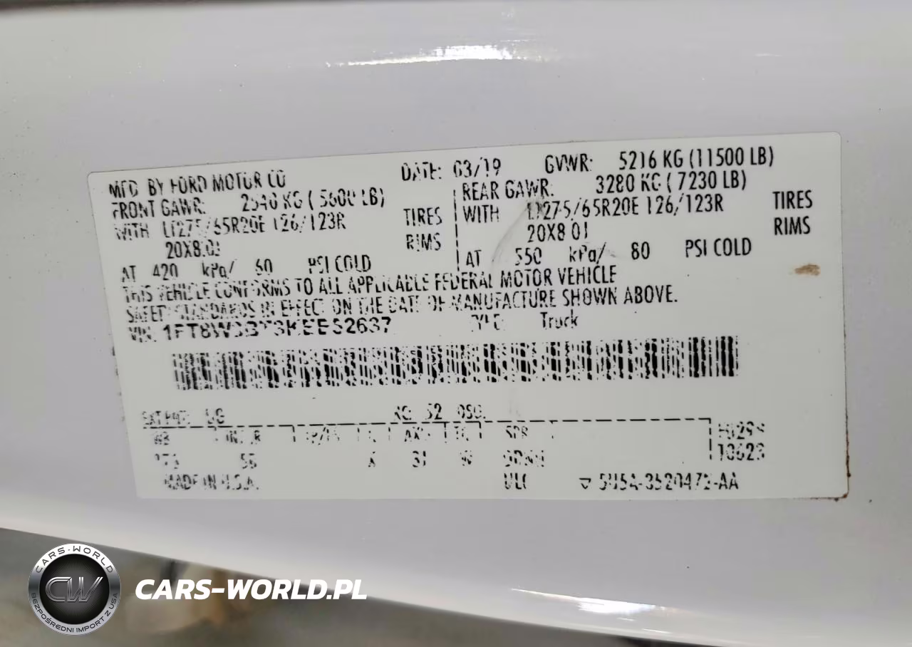 2019 Ford F350 Super Duty VIN:1FT8W3BT3KEE52637 - 12