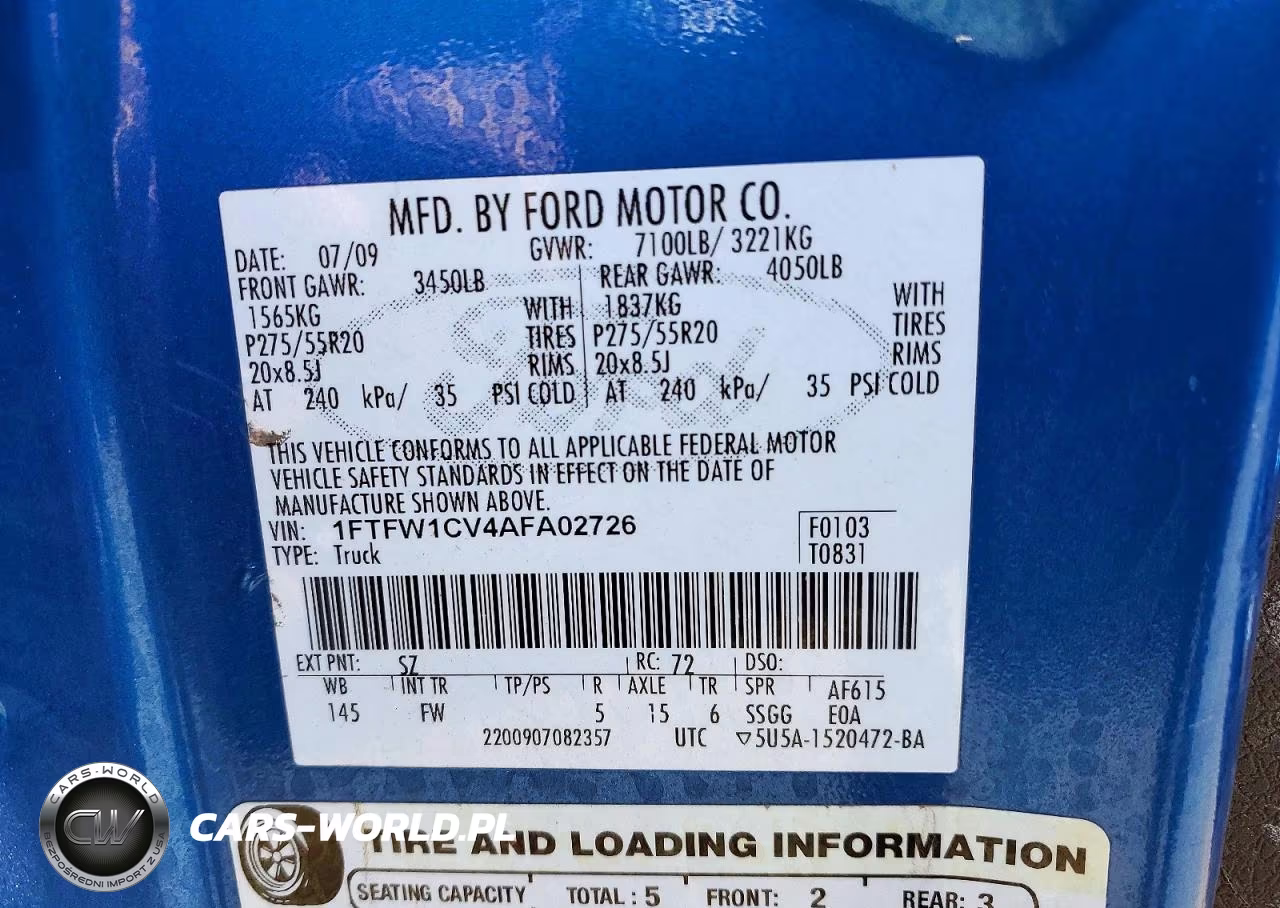 2010 Ford F150 VIN:1FTFW1CV4AFA02726 - 12