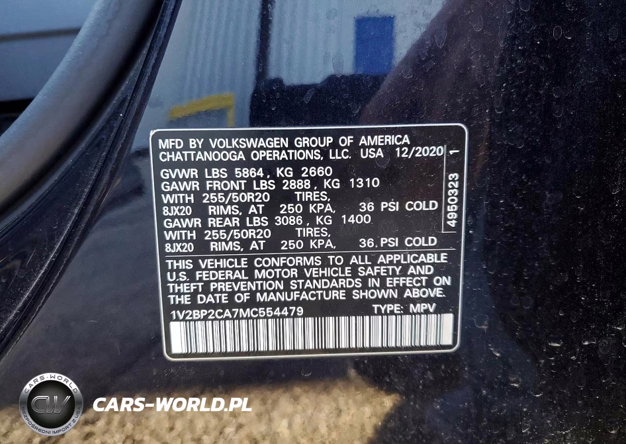 2021 Volkswagen Atlas Sel VIN:1V2BP2CA7MC554479 - 12