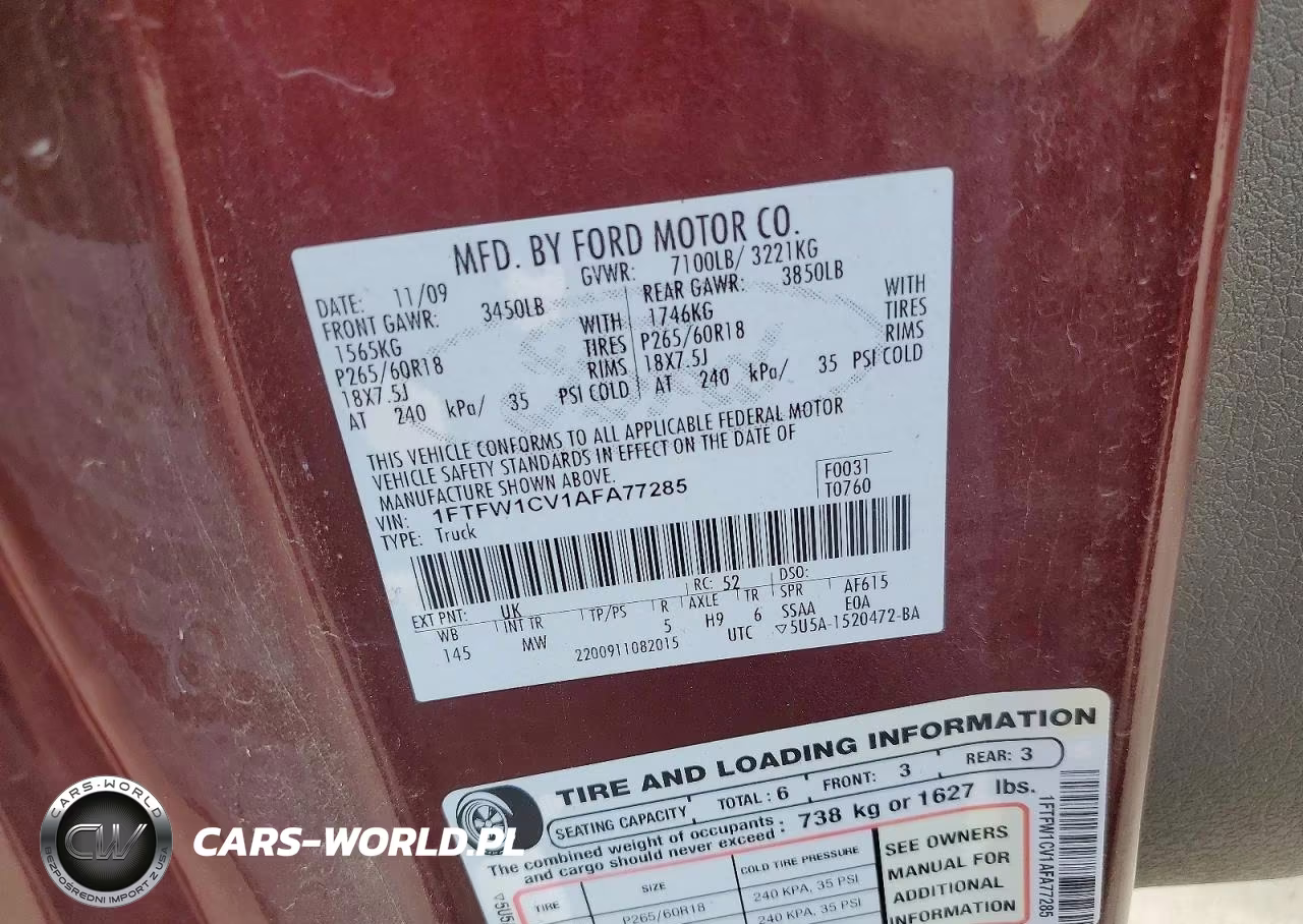 2010 Ford F150 Supercrew VIN:1FTFW1CV1AFA77285 - 12
