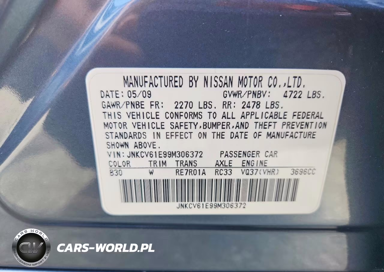 2009 Infiniti G37 Sedan Base VIN:JNKCV61E99M306372 - 12