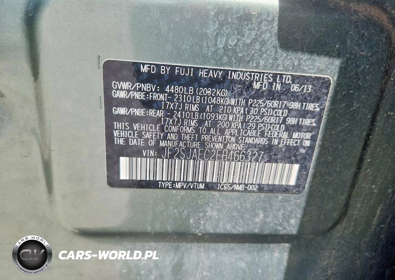 2014 Subaru Forester 2.5I Premium VIN:JF2SJAEC2EH466327 - 13