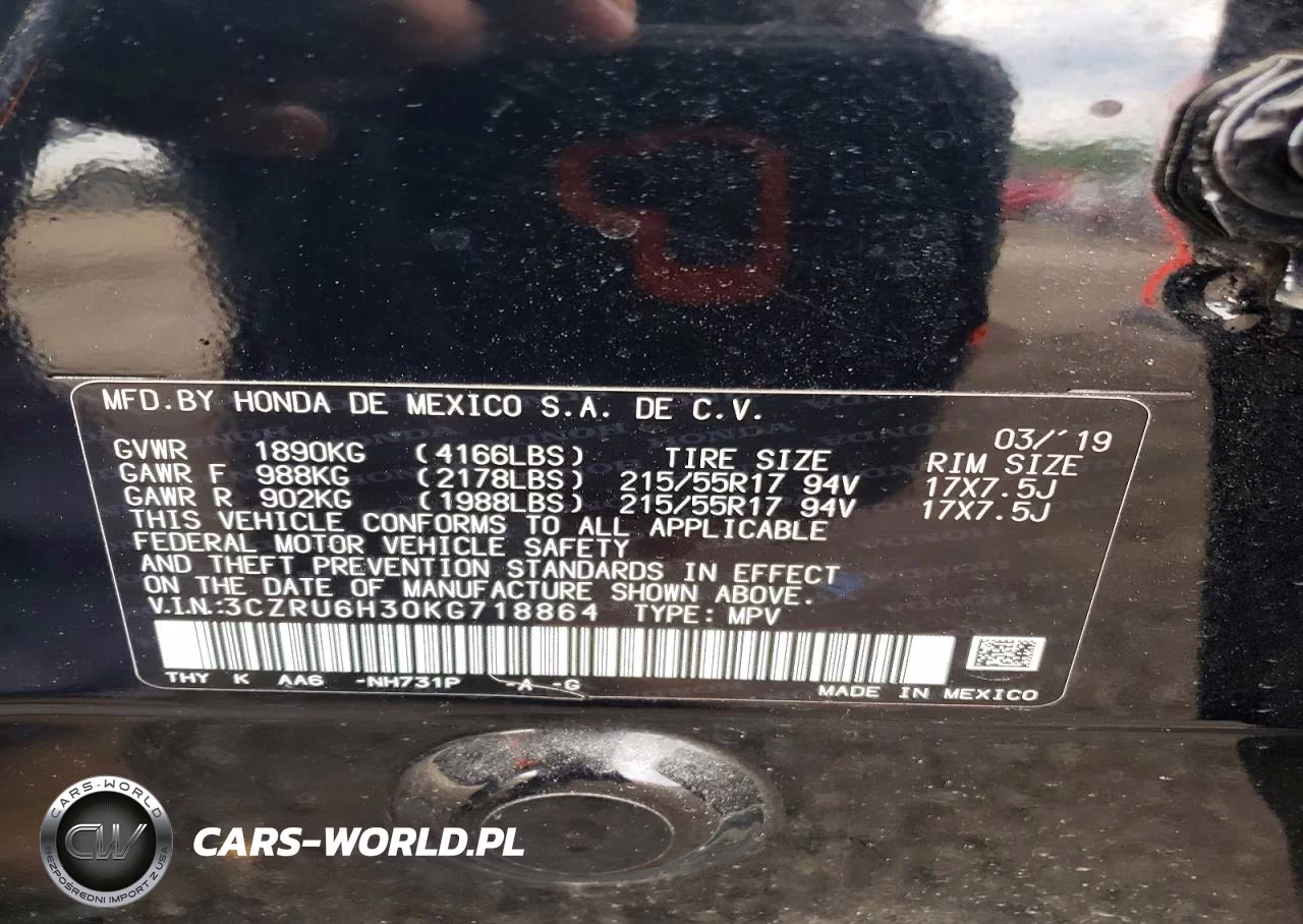 2019 Honda Hr-V Lx VIN:3CZRU6H30KG718864 - 12