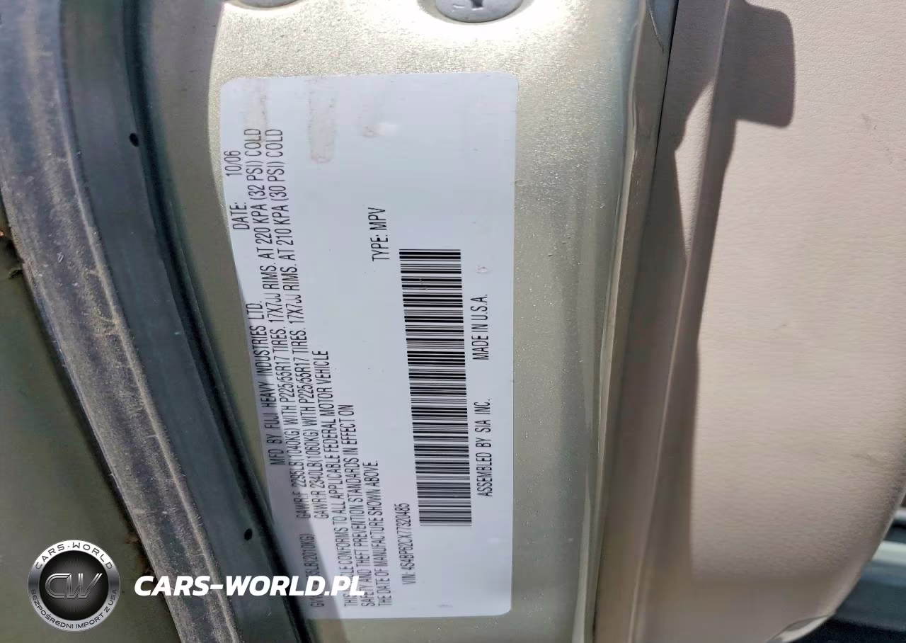 2007 Subaru Outback Outback 2.5I Limited VIN:4S4BP62CX77320485 - 13