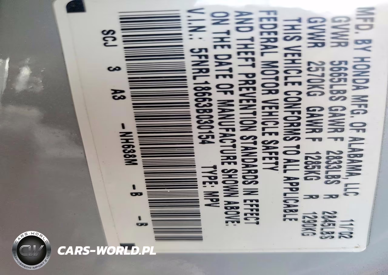 2003 Honda Odyssey Ex VIN:5FNRL18663B030154 - 14