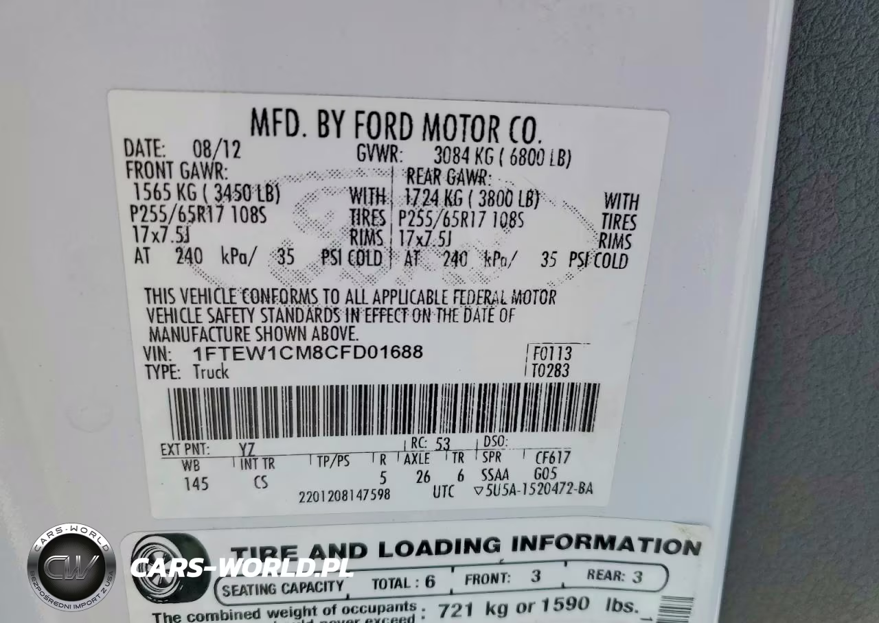 2012 Ford F150 Supercrew VIN:1FTEW1CM8CFD01688 - 12