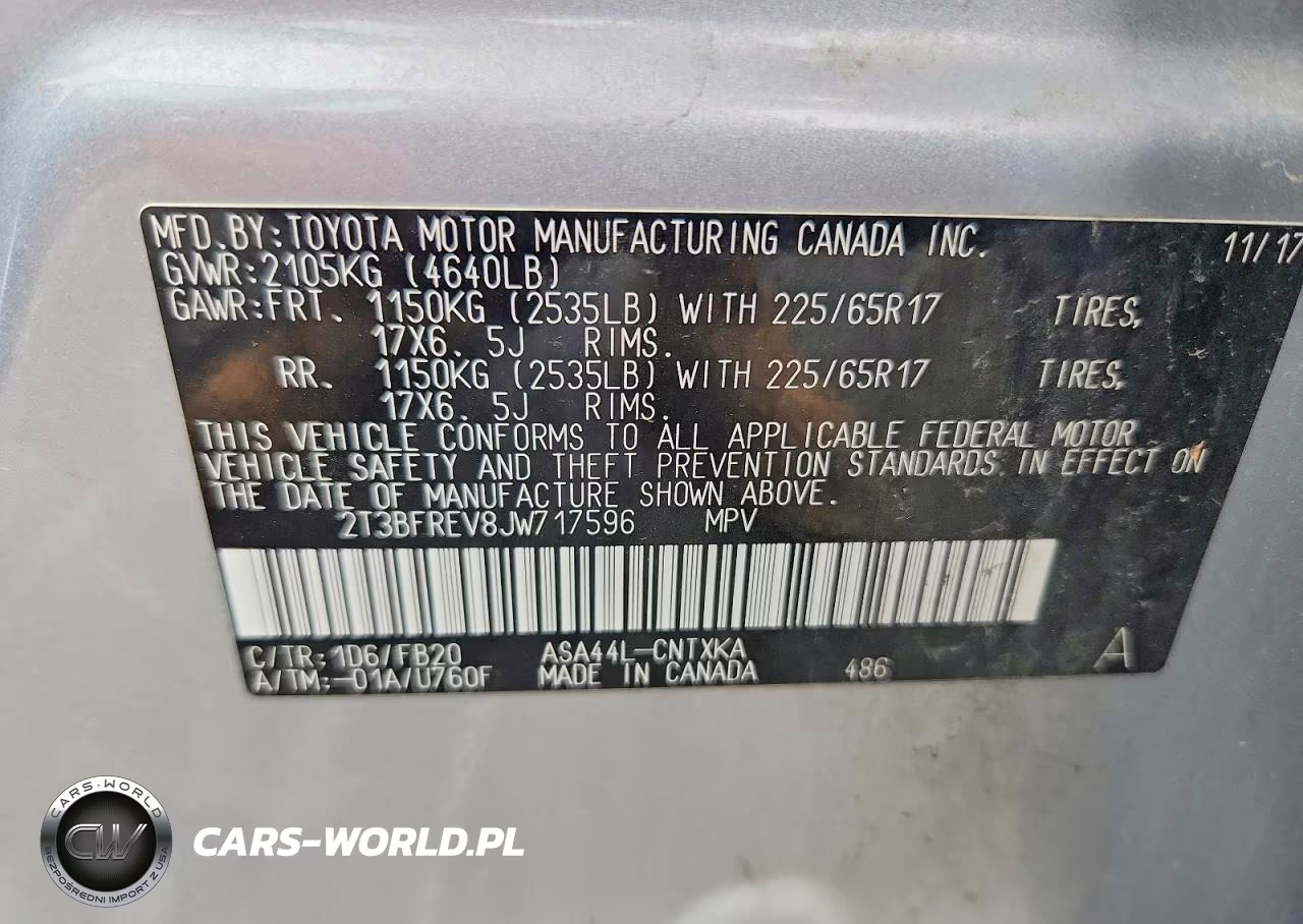 2018 Toyota Rav4 Le VIN:2T3BFREV8JW717596 - 13