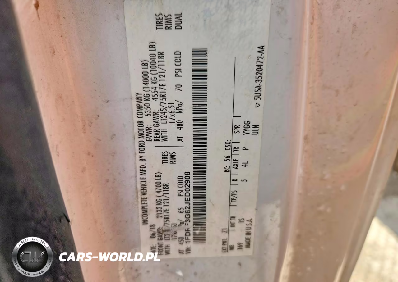 2018 Ford F350 Super Duty VIN:1FDRF3G62JED02908 - 13