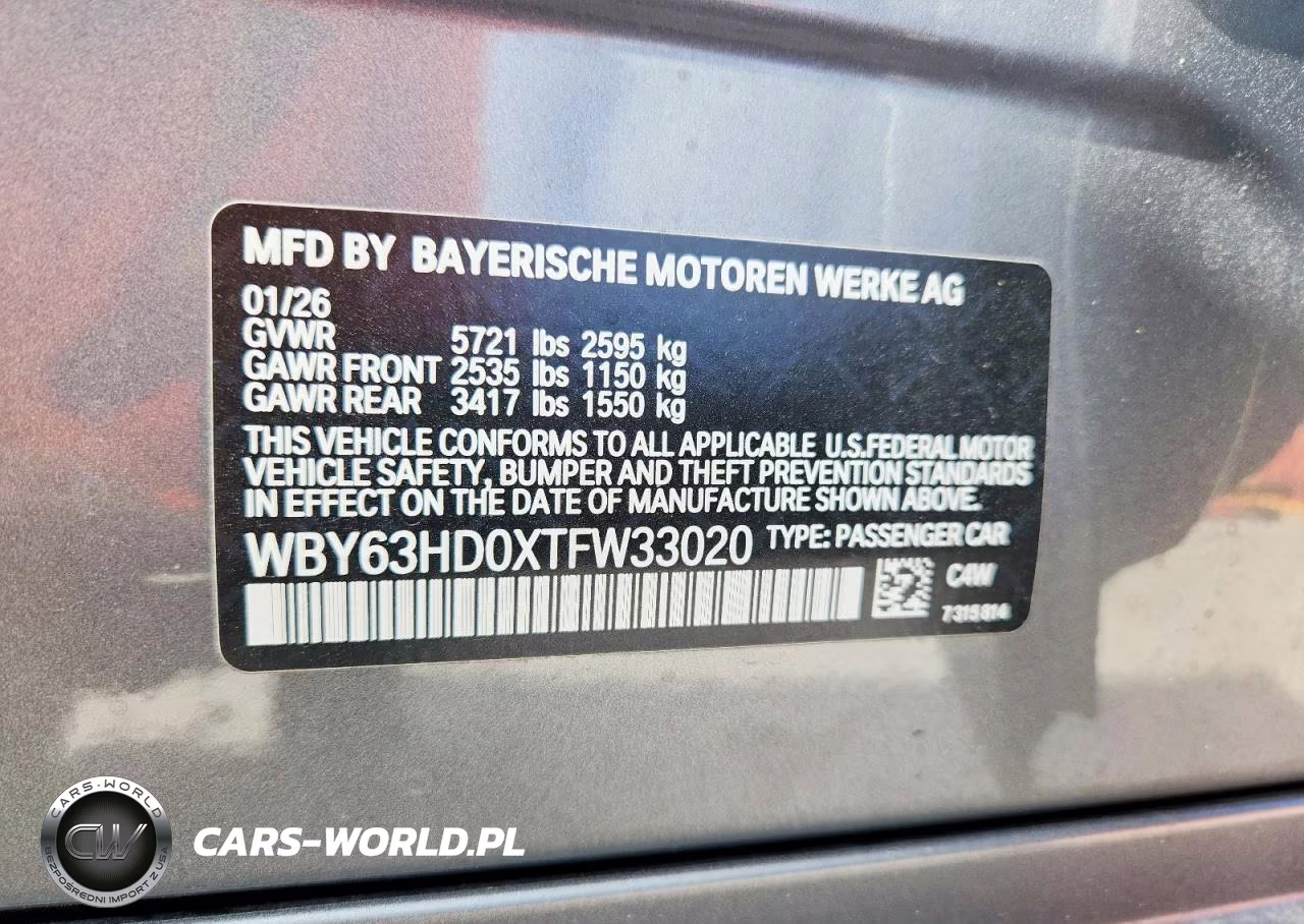 2026 BMW I4 Edrive 40 VIN:WBY63HD0XTFW33020 - 12