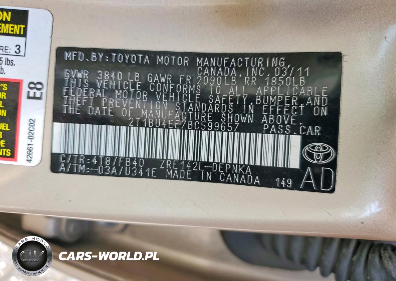 2011 Toyota Corolla Le VIN:2T1BU4EE7BC599657 - 12