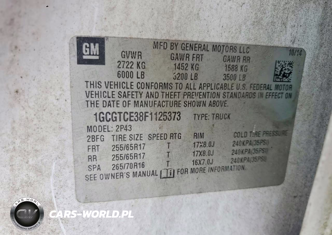 2015 Chevrolet Colorado Z71 VIN:1GCGTCE38F1125373 - 12