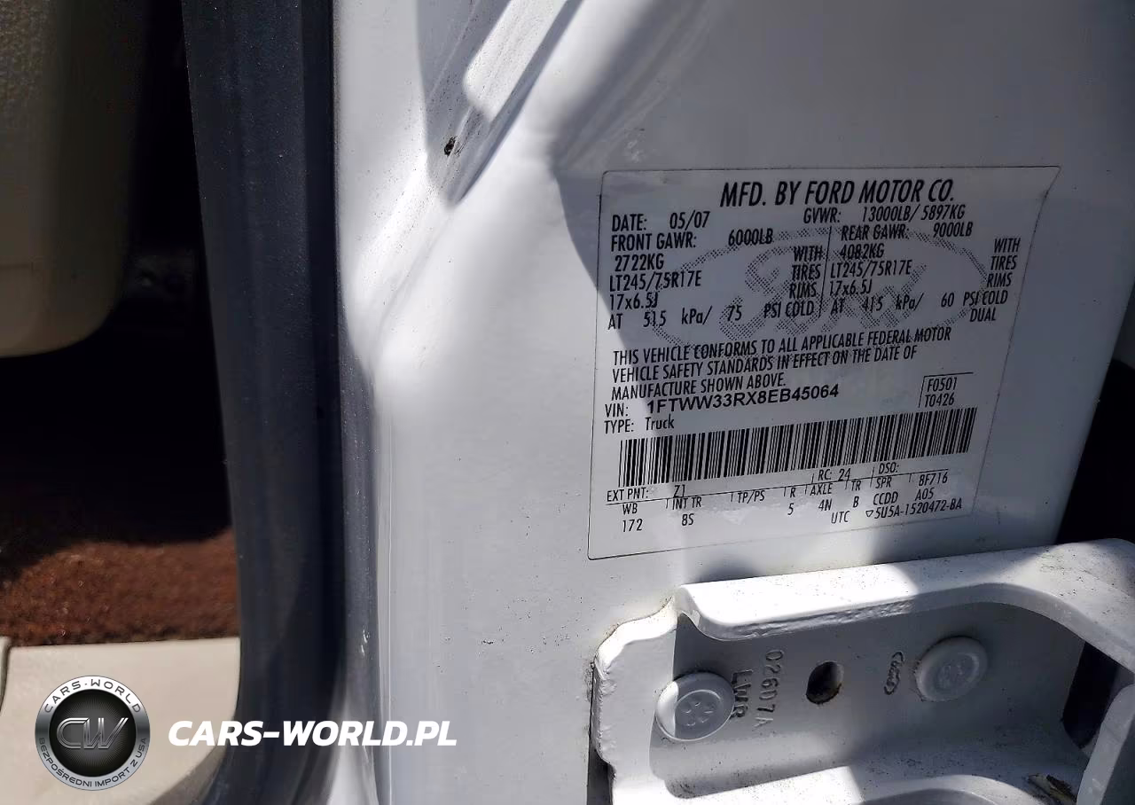 2008 Ford F350 Super Duty VIN:1FTWW33RX8EB45064 - 13