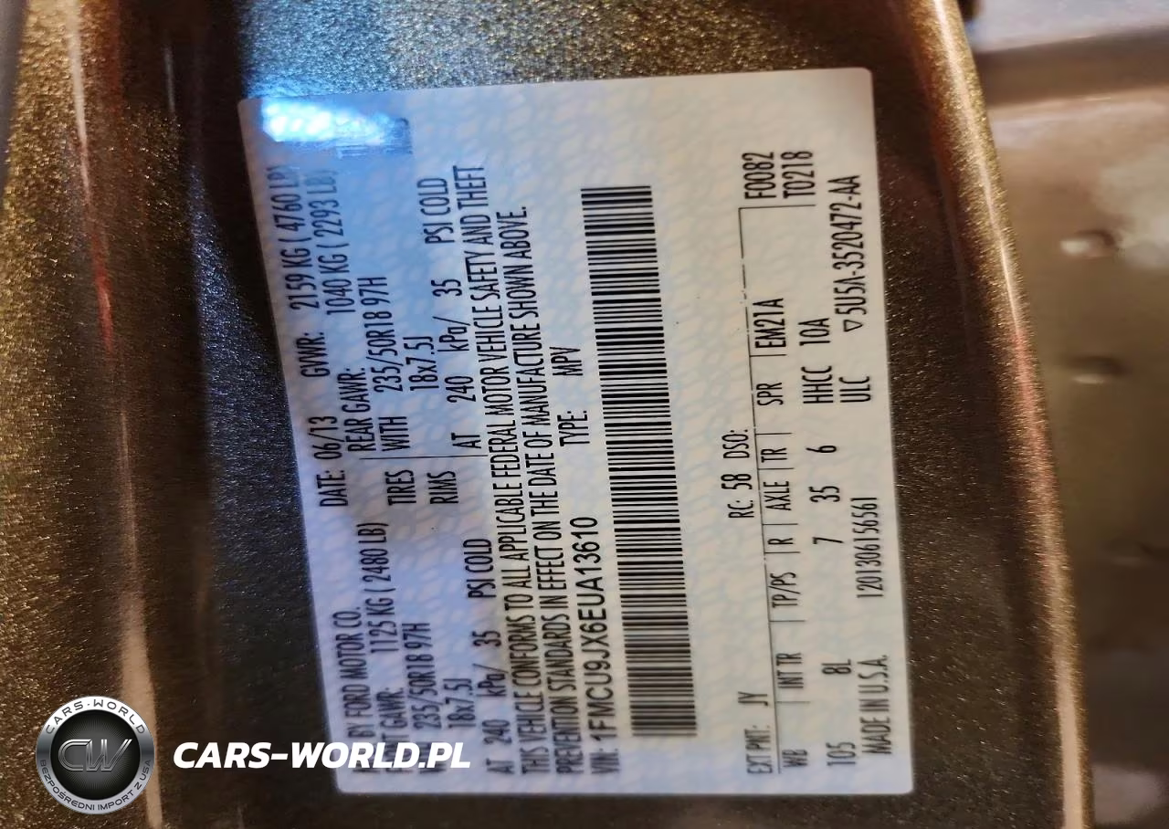 2014 Ford Escape Titanium VIN:1FMCU9JX6EUA13610 - 13