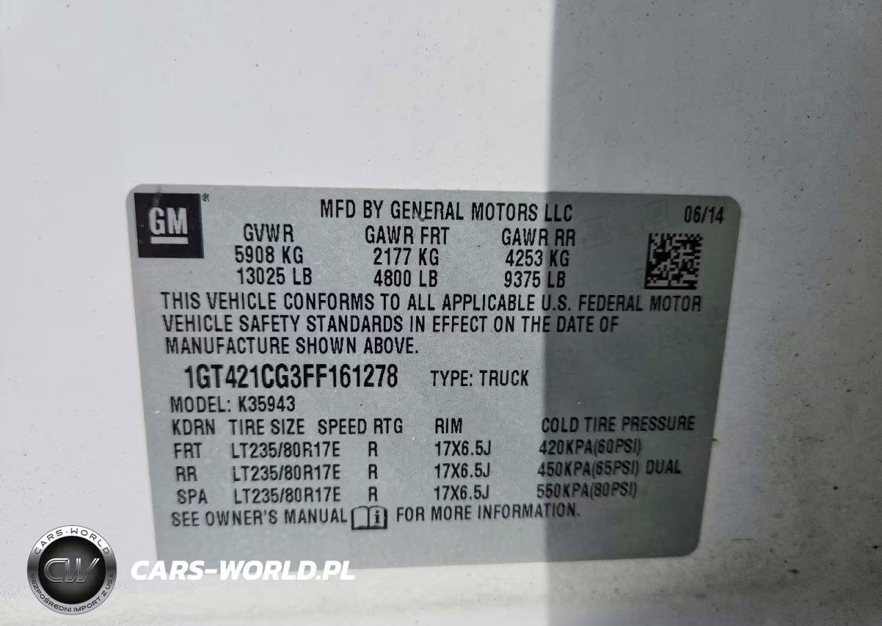 2015 GMC Sierra K3500 VIN:1GT421CG3FF161278 - 10