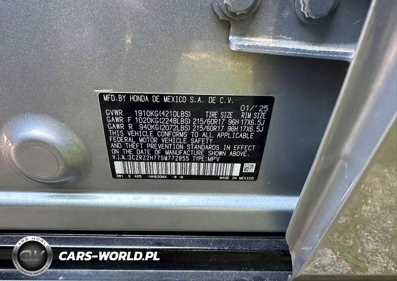 2025 Honda Hr-V Exl VIN:3CZRZ2H77SM772855 - 10