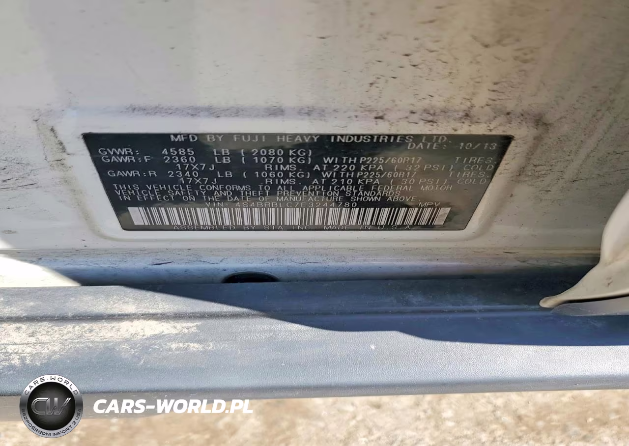2014 Subaru Outback 2.5I Limited VIN:4S4BRBLC7E3244780 - 12