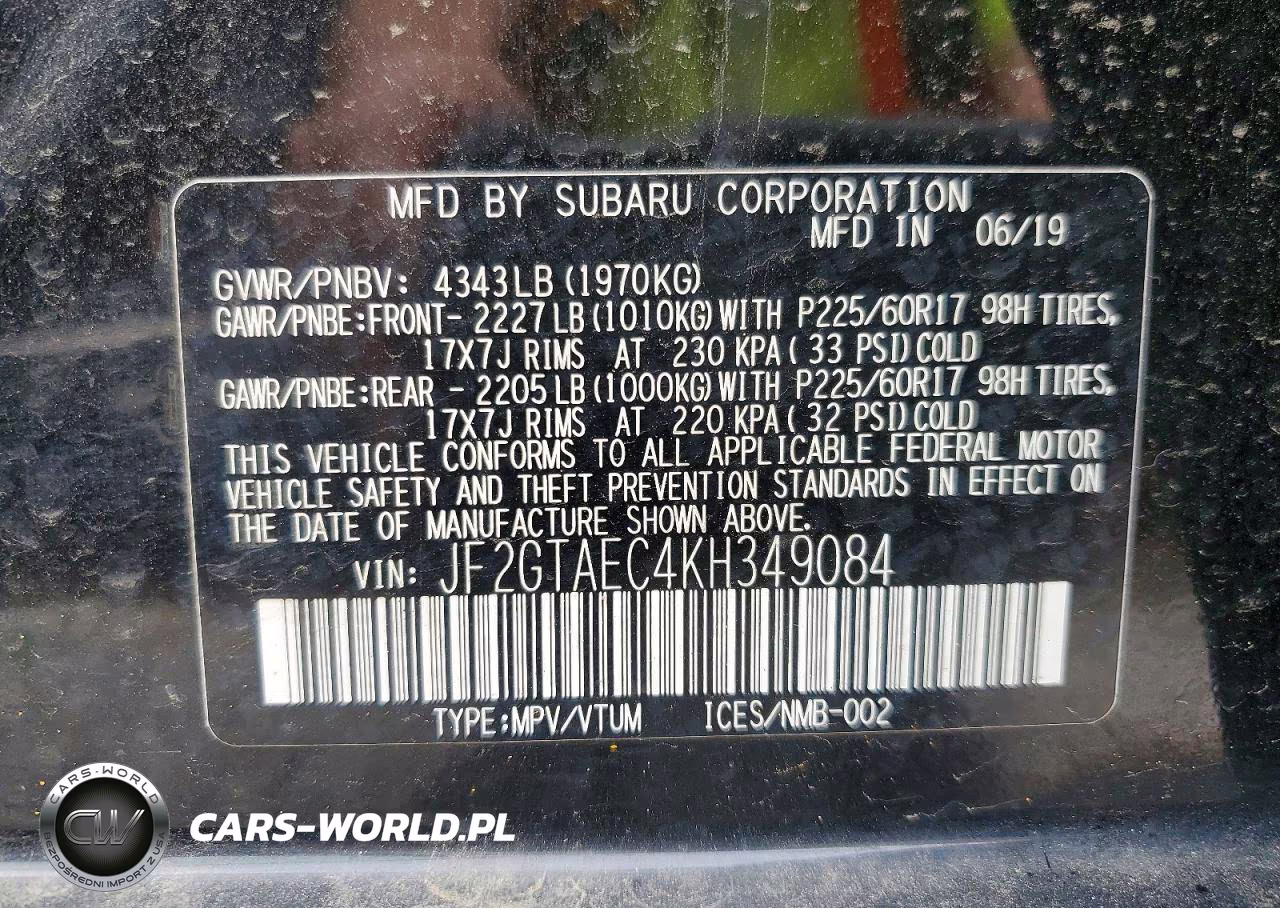 2019 Subaru Crosstrek Premium VIN:JF2GTAEC4KH349084 - 13