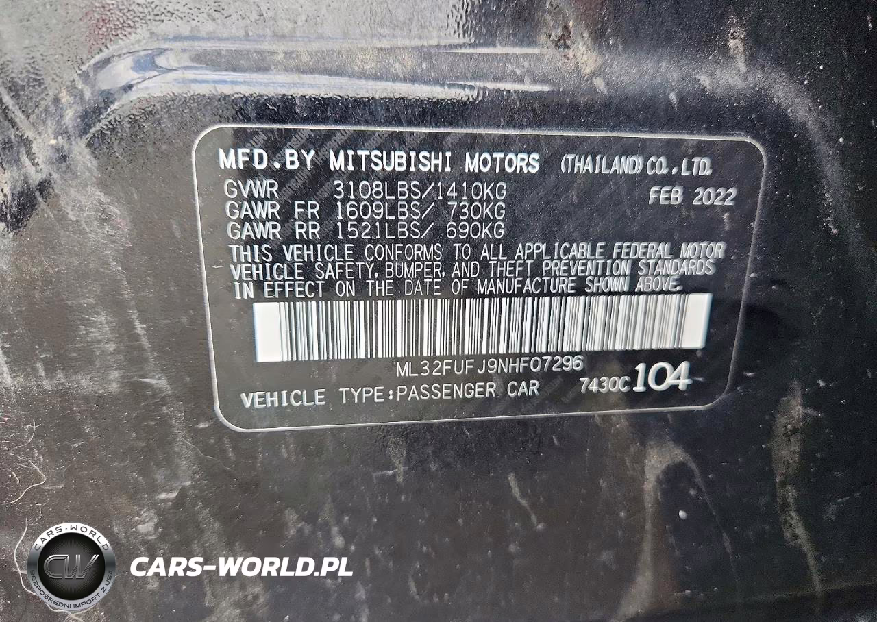 2022 Mitsubishi Mirage G4 Es VIN:ML32FUFJ9NHF07296 - 12