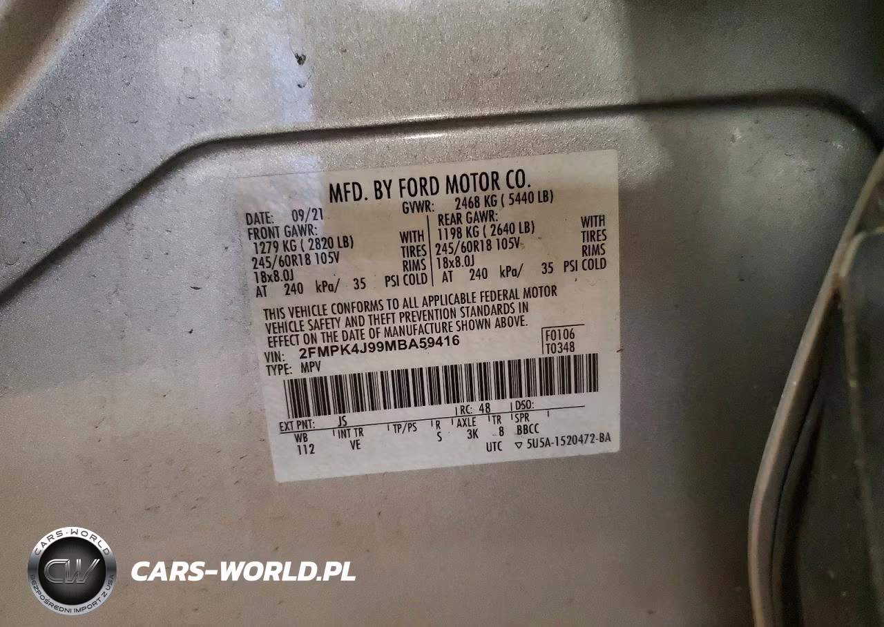 2021 Ford Edge Sel VIN:2FMPK4J99MBA59416 - 13