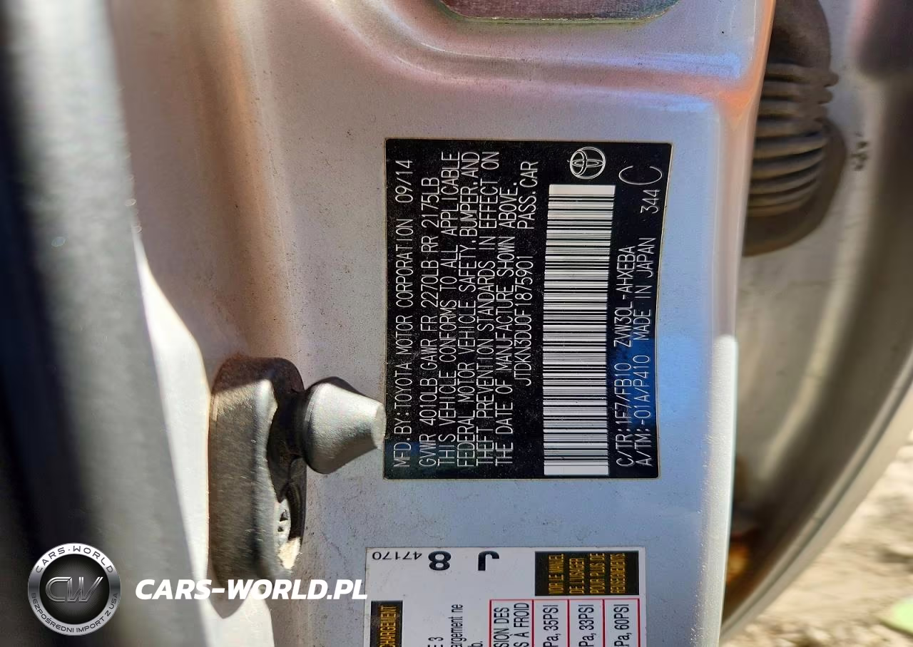 2015 Toyota Prius Two VIN:JTDKN3DU0F1875901 - 12