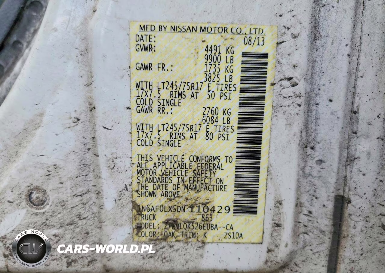2013 Nissan Nv 2500 Hd S VIN:1N6AF0LX5DN110429 - 14