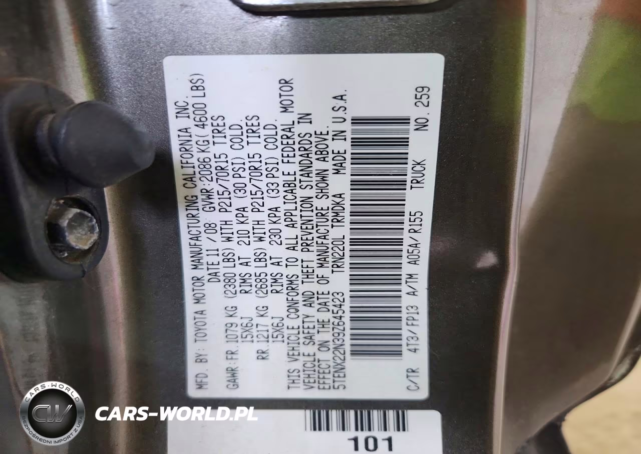 2009 Toyota Tacoma Base VIN:5TENX22N39Z645423 - 12