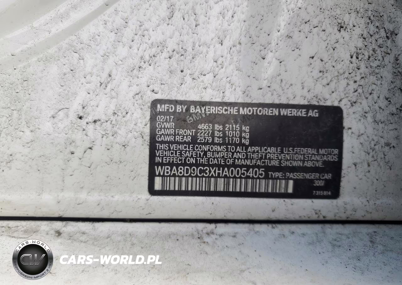 2017 BMW 330 Xi VIN:WBA8D9C3XHA005405 - 12