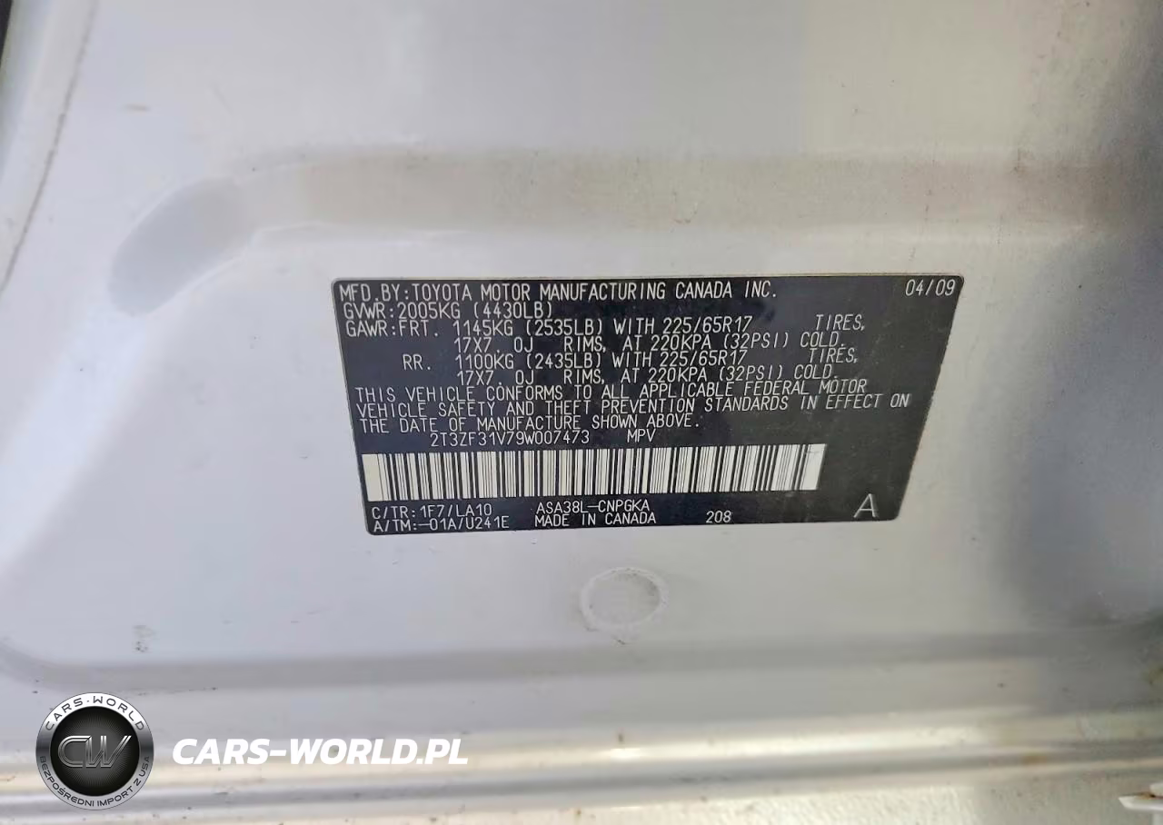 2009 Toyota Rav4 Limited VIN:2T3ZF31V79W007473 - 14