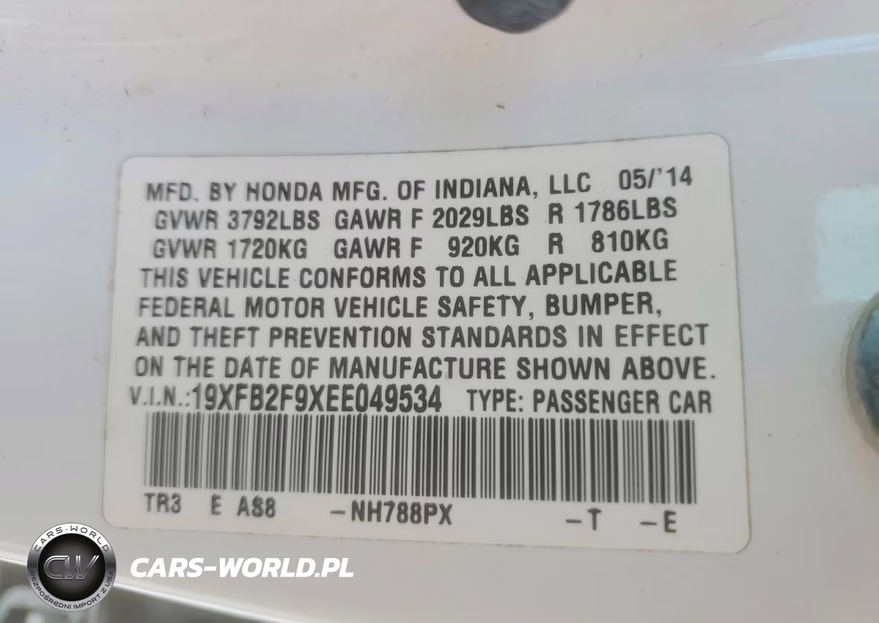 2014 Honda Civic Exl VIN:19XFB2F9XEE049534 - 12