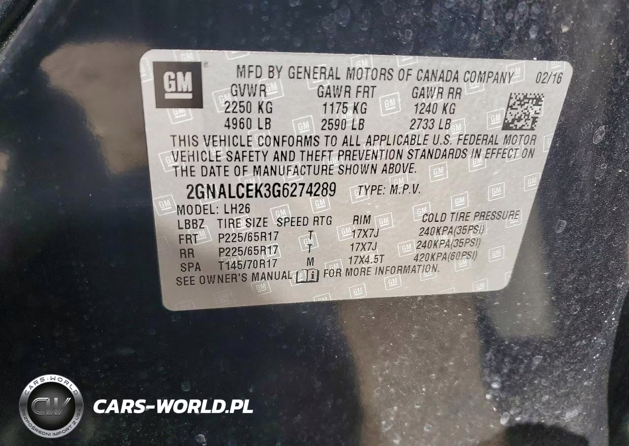2016 Chevrolet Equinox Lt VIN:2GNALCEK3G6274289 - 13