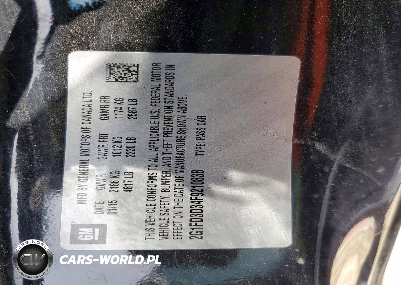 2015 Chevrolet Camaro Lt VIN:2G1FD3D34F9210838 - 12