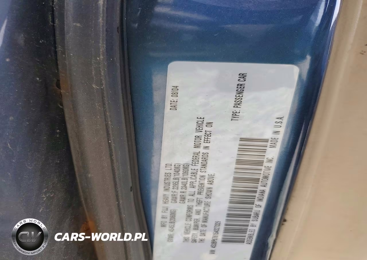 2005 Subaru Legacy Gt Limited VIN:4S3BP676154327329 - 13