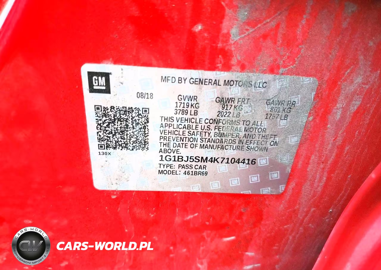 2019 Chevrolet Cruze VIN:1G1BJ5SM4K7104416 - 12