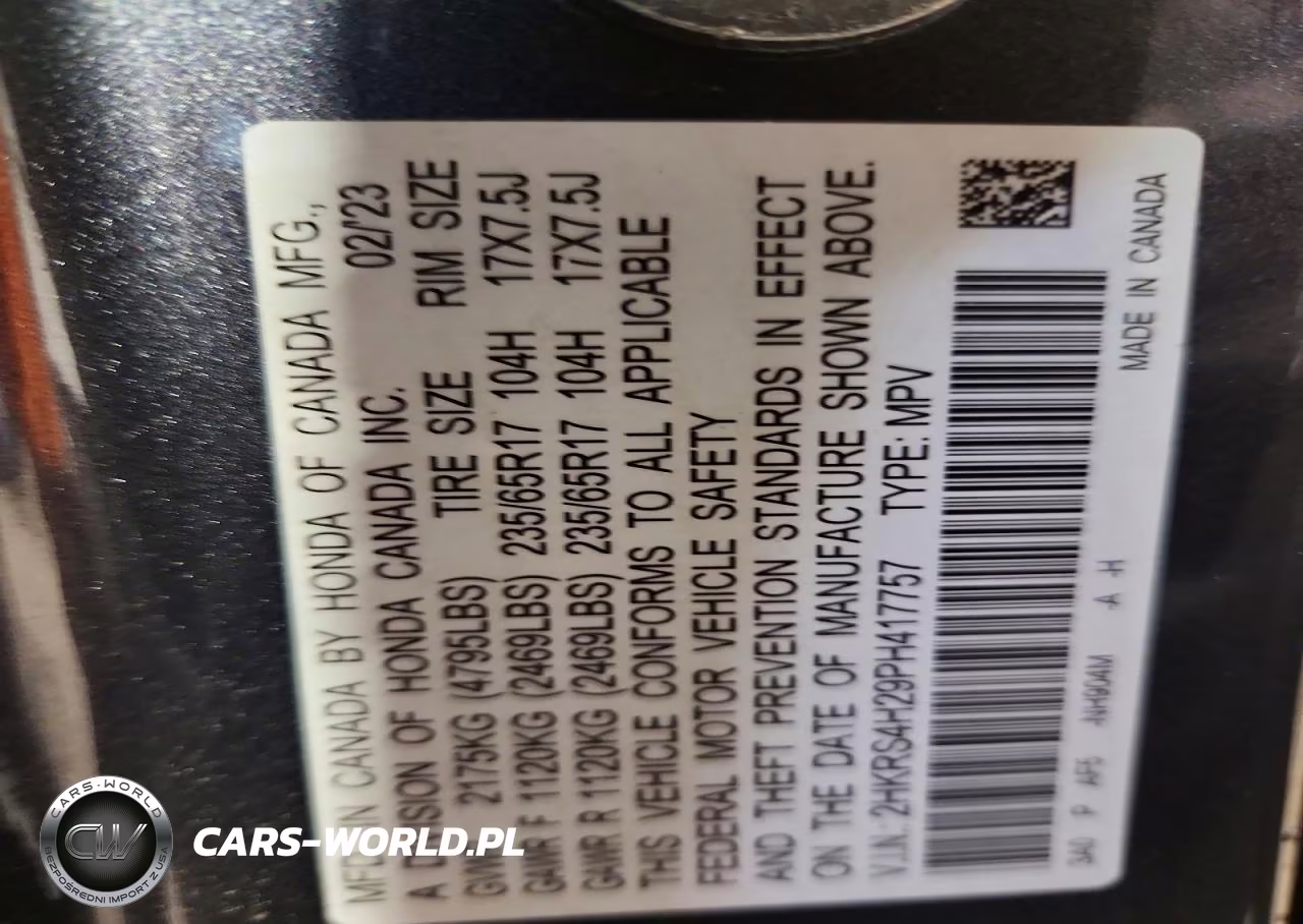 2023 Honda Cr-V Lx VIN:2HKRS4H29PH417757 - 14