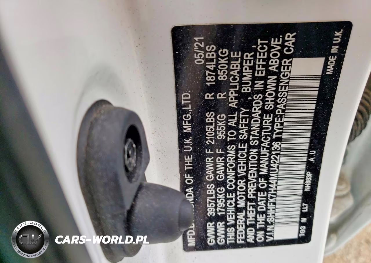 2021 Honda Civic Sport VIN:SHHFK7H44MU422136 - 12