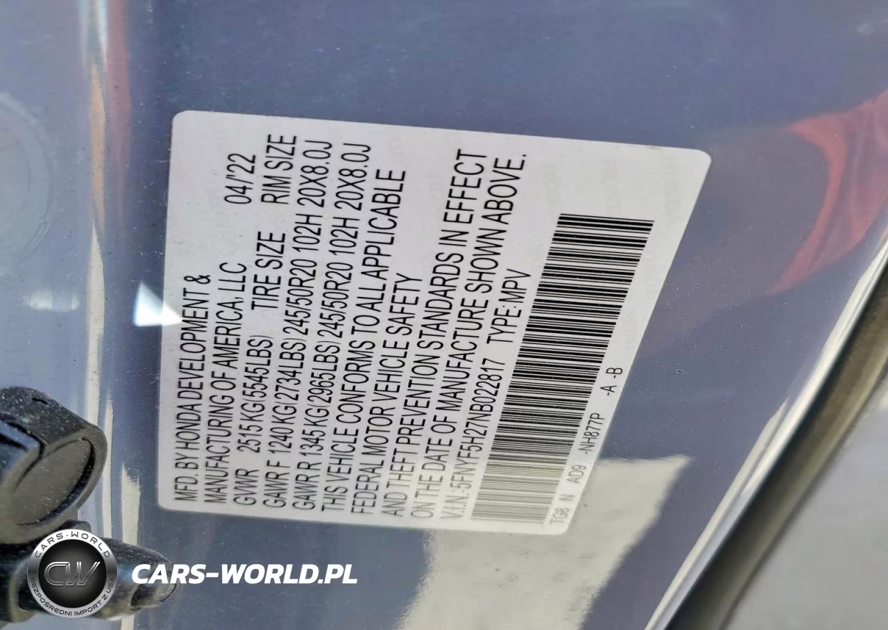 2022 Honda Pilot Se VIN:5FNYF5H27NB022817 - 13