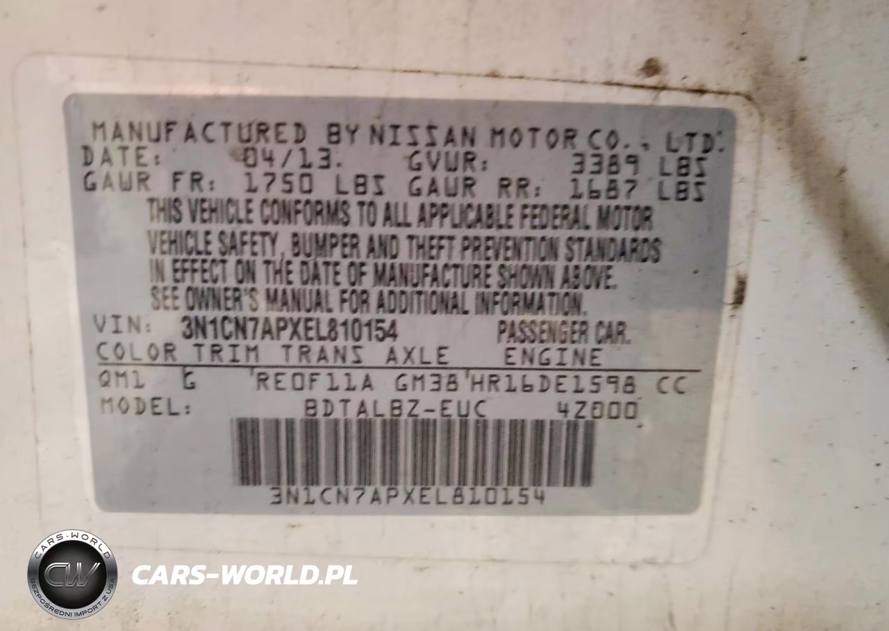 2014 Nissan Versa 1.6 S VIN:3N1CN7APXEL810154 - 12