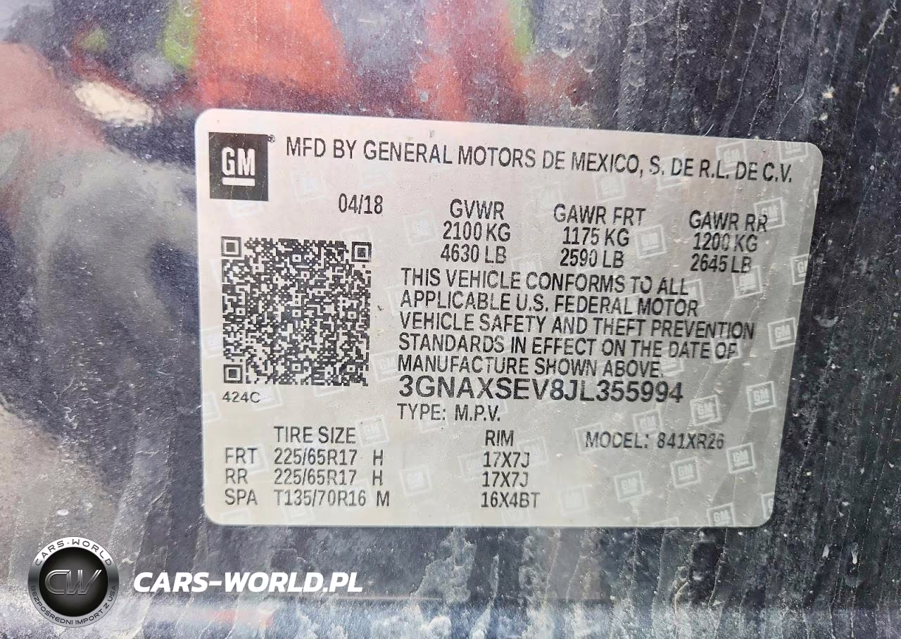 2018 Chevrolet Equinox Lt VIN:3GNAXSEV8JL355994 - 13