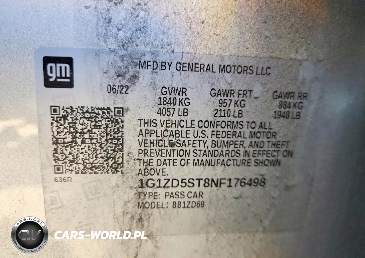 2022 Chevrolet Malibu Lt VIN:1G1ZD5ST8NF176498 - 12