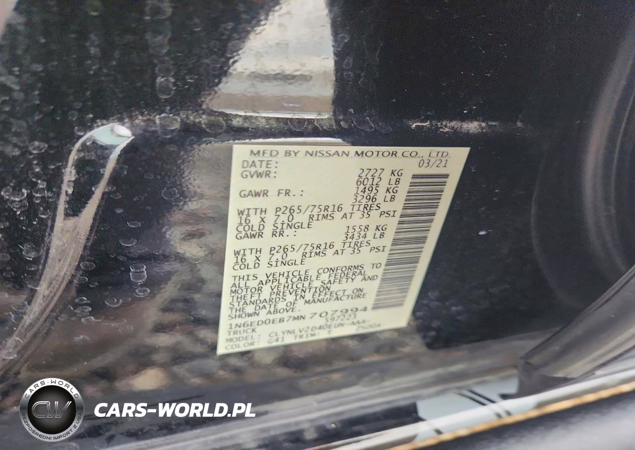 2021 Nissan Frontier Pro-4X VIN:1N6ED0EB7MN707994 - 12