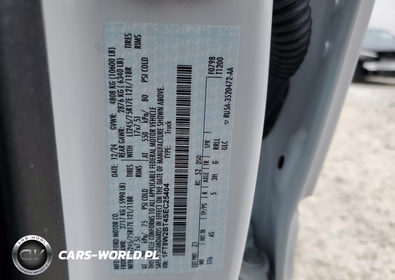 2025 Ford F250 Super Duty VIN:1FT8W2BT4SEC25404 - 12