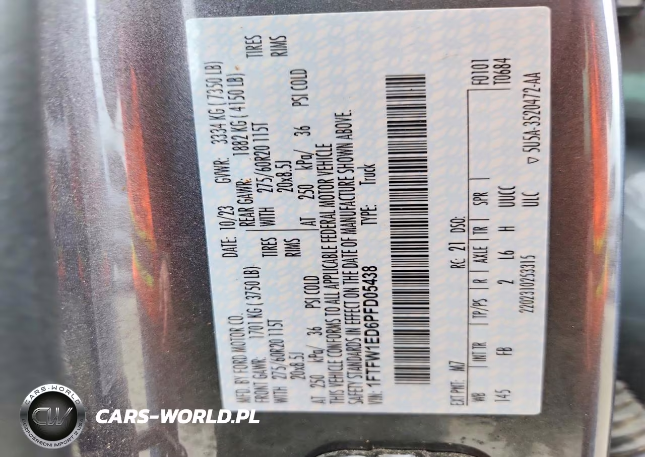 2023 Ford F150 Supercrew VIN:1FTFW1ED6PFD05438 - 12