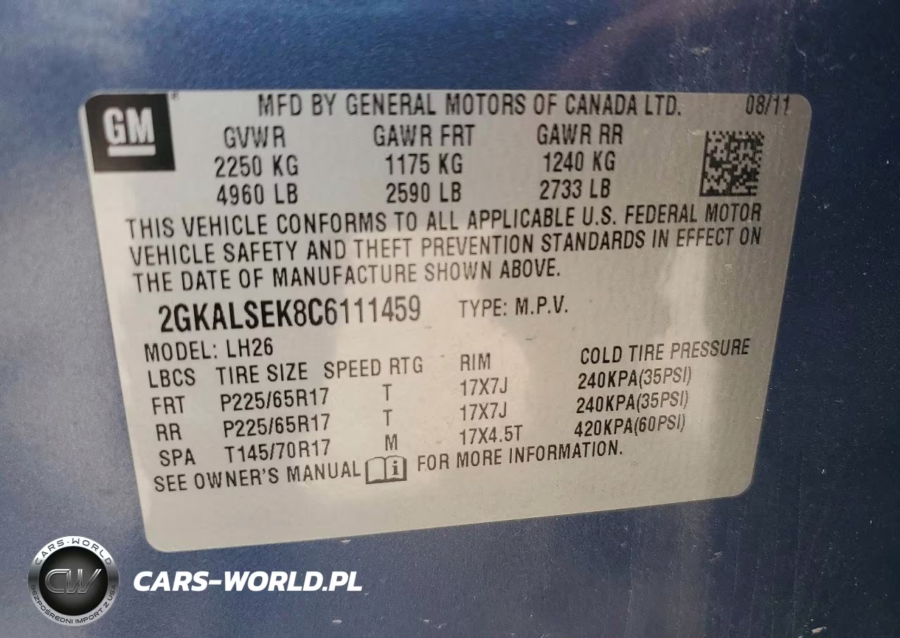 2012 GMC Terrain Sle VIN:2GKALSEK8C6111459 - 13