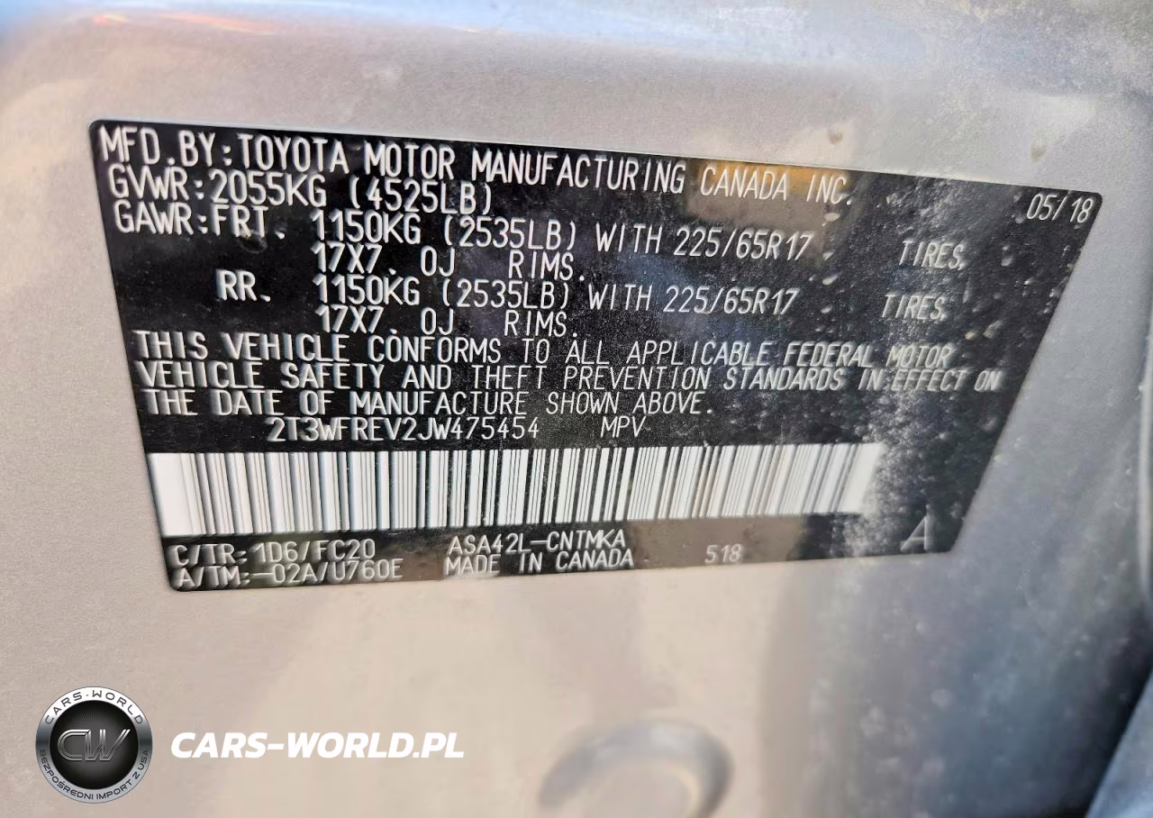 2018 Toyota Rav4 Xle VIN:2T3WFREV2JW475454 - 12