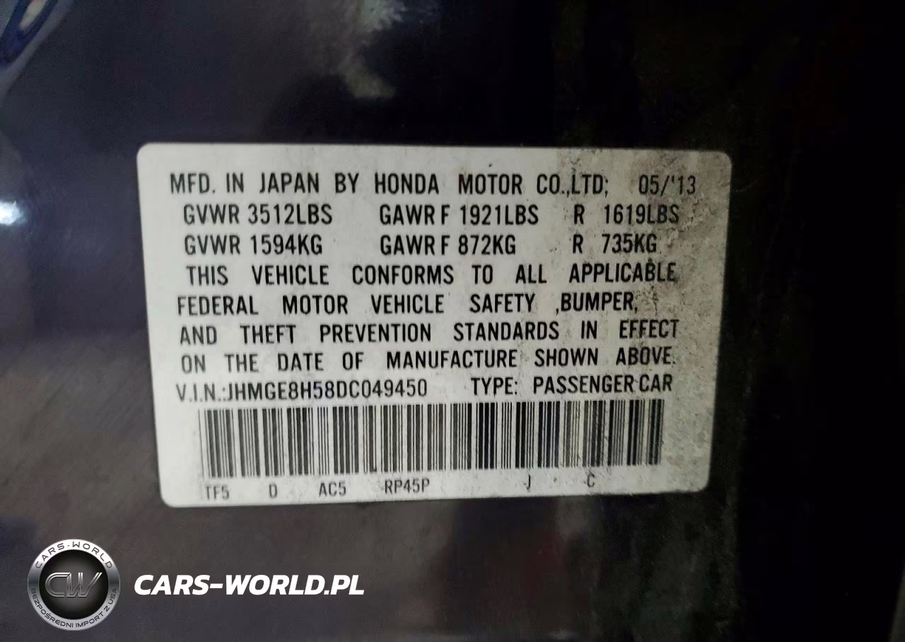 2013 Honda Fit Sport VIN:JHMGE8H58DC049450 - 13