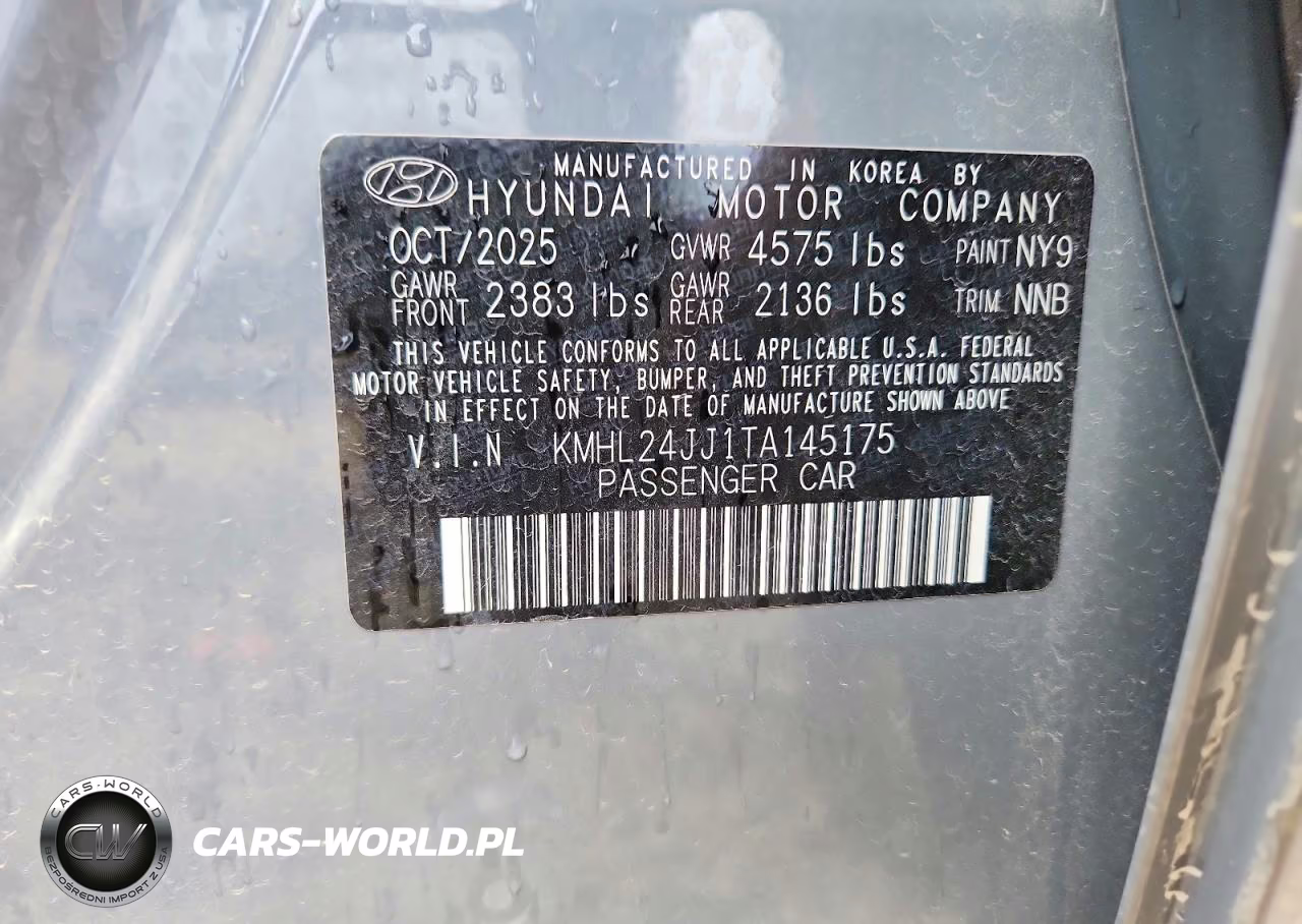 2026 Hyundai Sonata VIN:KMHL24JJ1TA145175 - 12