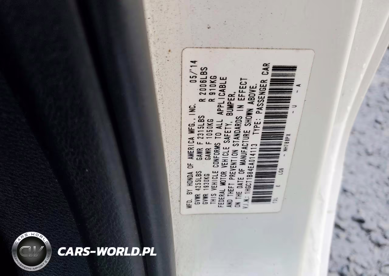 2014 Honda Accord Exl VIN:1HGCT1B84EA014113 - 12